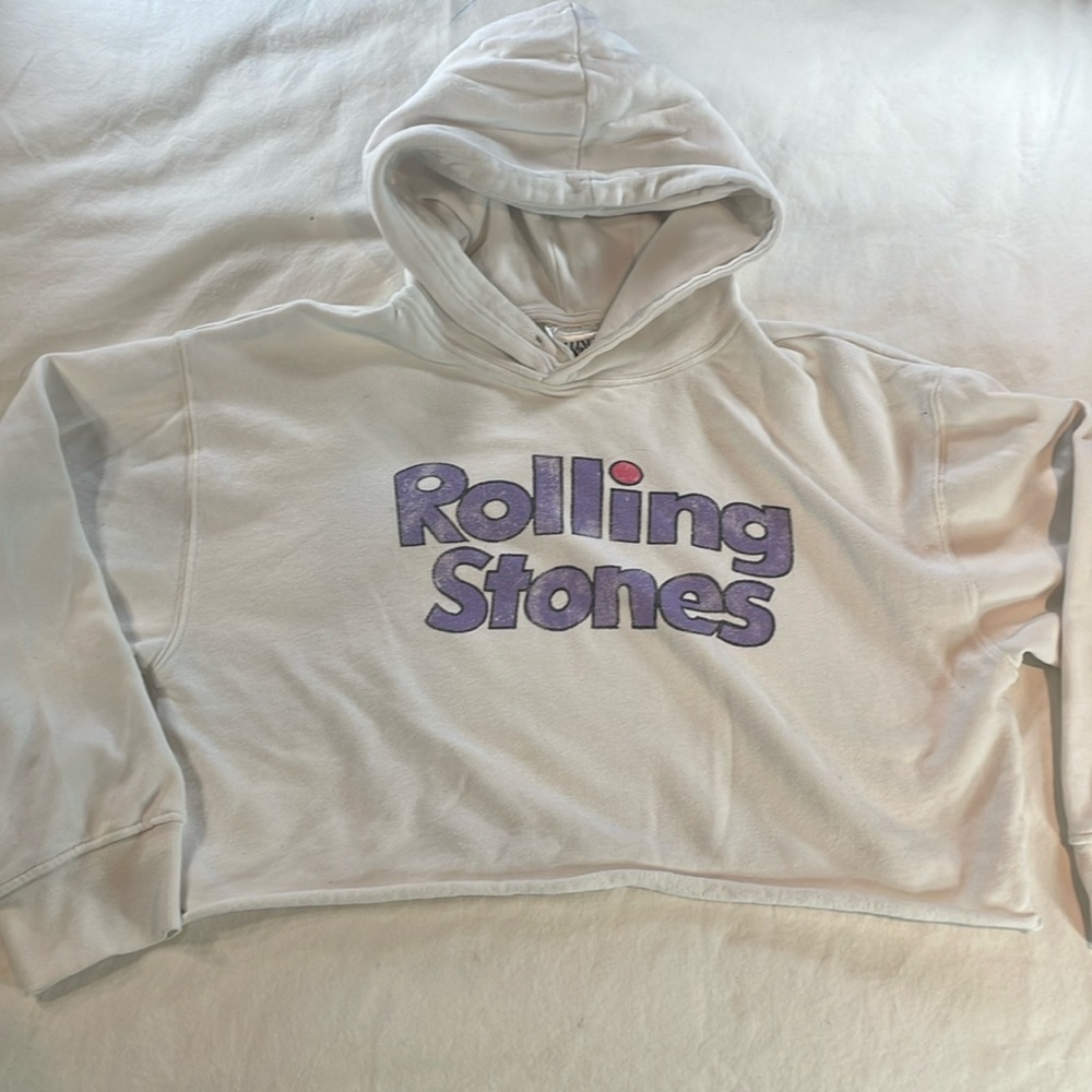 Licensed Rolling Stones Women’s  Cropped Hoodie Size Large